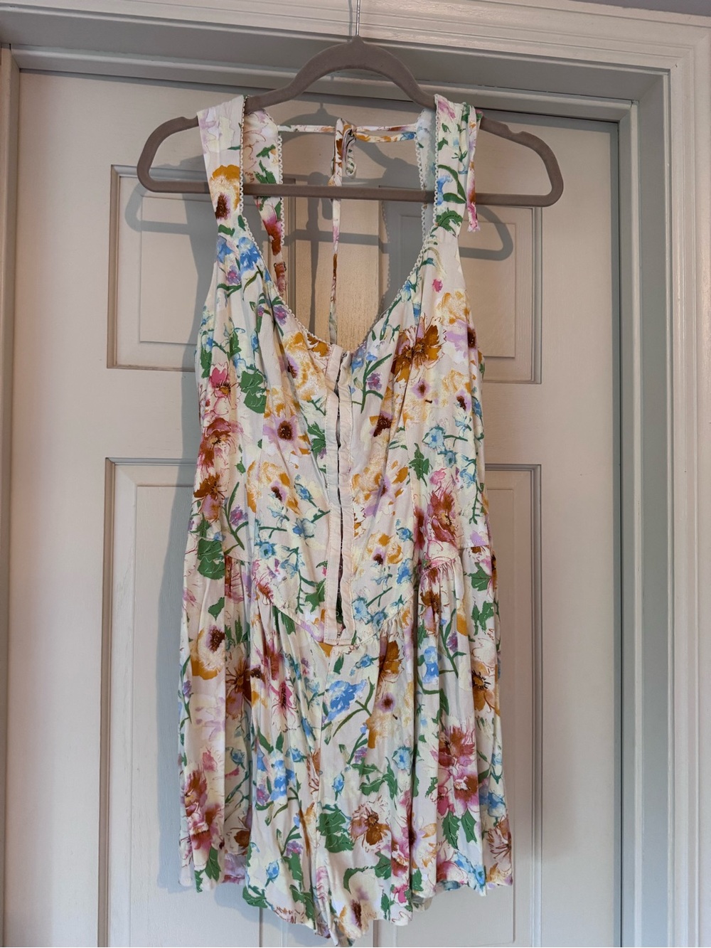Floral White Sundress Romper - Women's Summer Dress